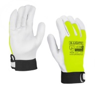 FLUO Reflexné reflexné výstražné rukavice Kozia koža Suchý zips TIG Zvárač