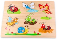 Náučné drevené puzzle s rúčkami červíkov Pre ročné dieťa