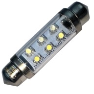 trubicová žiarovka 6 LED 10x36 mm c5w modrá 24v