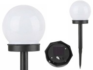 solárna záhradná lampa, mliečna, BIELA ​​GUĽA 10cm P011