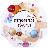 Merci Lovelies Biela bonboniéra 185 g DARČEK ku DŇU MATIEK