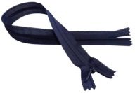40 cm krytý špirálový zips, nerozopínateľný, námornícka modrá