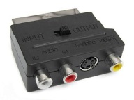 AV SCART/EURO-3xRCA+SVHS adaptér s prepínačom smeru