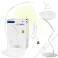 LED STOLNÁ LAMPA NOČNÁ FLEXIBILNÁ SILNÝ HUSÍ KRK USB BIELY