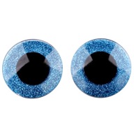 GLITTER BLUE MASKOT EYES 40 mm