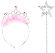 Princezná korunka DIADEM a Prútikový set kráľovnej RUŽOVÉ FEATHERS