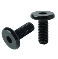 10x skrutka M8 x 20 mm plochá imbusová hlava, nábytková skrutka, metrická čierna