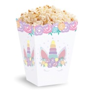 POPCORNOVÉ KRABIČKY NA SLADKOSTI jednorožec 6 ks k narodeninám detí