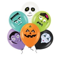 HALLOWEENSKÉ BALÓNY MONSTERS KOSTRA UPÍRA 30cm 6ks