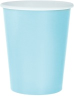 papierové poháre jednofarebná svetlomodrá, 250ml/14ks.
