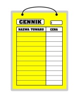 Laminátová doska CENNÍK žltá - A4