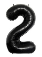 FÓLIOVÝ BALÓN ČÍSLO 2 ČIERNY GIANT 80CM