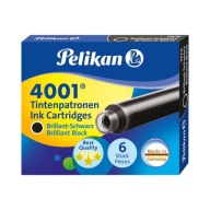 PELIKAN 4001 TP/6 náplne do pera, krátke, čierne 6