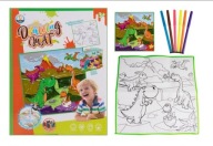 Umývateľná farbiaca podložka s dinosaurami