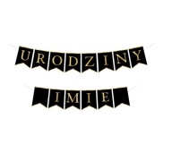 BANNER girlanda na NARODENINY + ľubovolné MENO čierne