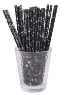 narodeninové slamky BLACK SILVER STARS 10 ks