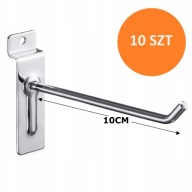 10 CM HÁČKOVÝ PRÍVESNÝ CHROMOVÝ PANEL LIŠTA STENA PRIESTOROVÁ DRÔT 4MM - 10 KS