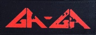 GA-GA logo (232) punk nášivka, zelené žabky, čierna