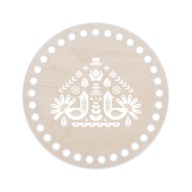 BSZ34-UV Podstavec košíka - potlač, kruh 15 cm - Folk bi