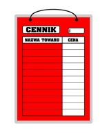 Laminátová doska CENNÍK červená - A4
