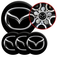 4 Emblémy Ráfik Stredy Náboje Kolesá MAZDA TOP SET 60mm