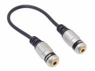 JACK konektor 3,5 mm 3P TRS stereo zásuvka-zásuvka 0,15 m HQ VITALCO