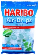 HARIBO Air-Drops Ice Mint jemné gumové mätové želé cukríky 100g DE