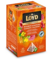 Loyd Rooibos a Manuka express ovocný čaj s malinou a brusnicami 20x2g