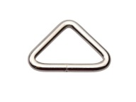 Koženkový rám trojuholník 30 /17/ 4 mm strieborný, 1 ks