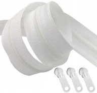 Páska na zips BIELA ​​špirála #3mm zips 1m + 3 zipsy