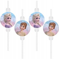 FROZEN papierové slamky na pitie Frozen ELSA ANNA narodeninová oslava 4 ks