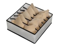 ORGANIZÁTOR ZÁSUVKY SO 6 PRIHORKAMI 32x12x32 cm ČIERNO-BIELA