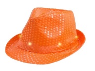 AL CAPONE SVIETEĽNÝ FLITROVÝ KLOBÚK, ORANŽOVÝ