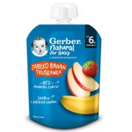 GERBER NATURAL pre bábätko po 6 mesiacoch Jablko Banán Jahoda Mousse Tuba 80g