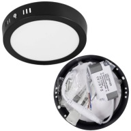 LED panel + napájací zdroj Čierne okrúhle stropné svietidlo 6W 4000K 11cm
