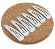 sponky do vlasov, BIELE KLASICKÉ RUŽOVÉ, 5 cm, 6 kusov, SET