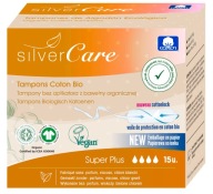 Bavlnené tampóny SilverCare Super Plus (bez aplikátora), savé, 15 ks