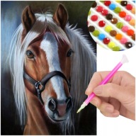 DIAMANTOVÁ SADA OBRAZOV Diamantové vyšívanie HORSE Diamantová mozaika KONÍKY