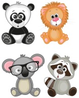 NÁLEPKY NA OKENNÝ NÁBYTOK ZRKADLOVÉ SKLENÉ ZVIERATKÁ ZOO