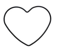 Kovový prsteň BLACK HEART do lapača snov, 20 cm