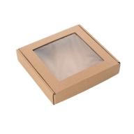 Krabička KRAFT s OKNOM 180x180x30mm - Darčeková krabička