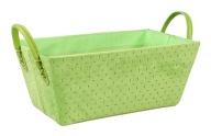 OBDŽNÍKOVÝ ZELENÝ ZAMATOVÝ KOŠÍK 30x17x12/16 cm