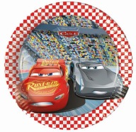 CARS papierové taniere Cars Zygzak 1-9 narodeninové vozidlá PARTY 8 ks