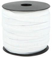 PLETENÁ GUMA Ploché šitie 1cm 10mm - 10m BIELA