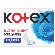 Hygienické vložky KOTEX Ultra Night, 6 kusov