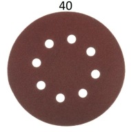 5x Brúsny kotúč 8 dier suchý zips 125mm P40 (sada 5 kusov)