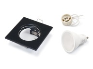 SET ČIERNE HALOGÉNOVÉ SVIETIDLÁ + LED 5W + GU10