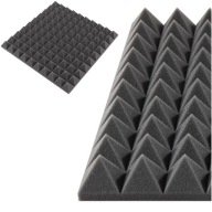 3D NÁSTENNÁ DEKORÁCIA PYRAMÍDA Štvorcová dekorácia šedé svetelné boxy do štúdiovej miestnosti