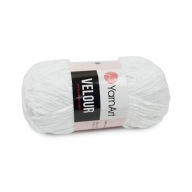 100g YarnArt Velúrová polyesterová priadza, biela 840