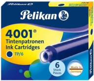 PELIKAN 4001 TP/6 krátke perá, modré